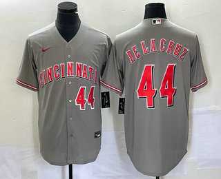 Men's Cincinnati Reds #44 Elly De La Cruz Number Grey Cool Base Stitched Baseball Jersey,We sell and wholesale Men's Cincinnati Reds #44 Elly De La Cruz Number Grey Cool Base Stitched Baseball Jersey on line form chian!